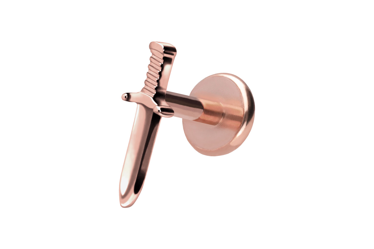 Titan Labret Piercing mit Push Fit SCHWERT